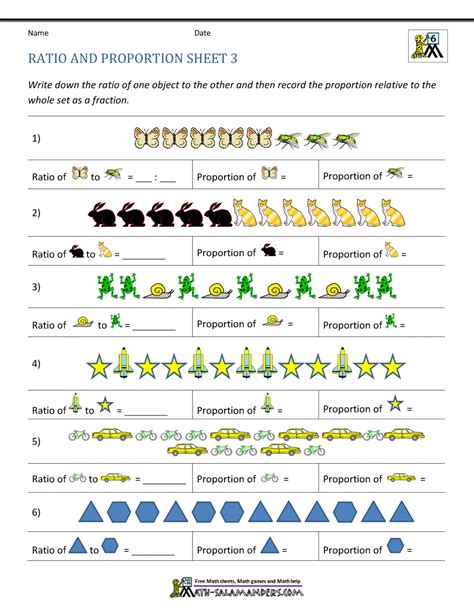 ratio and proportion worksheet